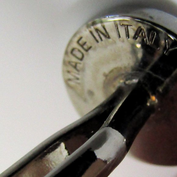 Giorgio Fedon 1919 Silver and Black Round Button Cufflinks Italy - Picture 5 of 5